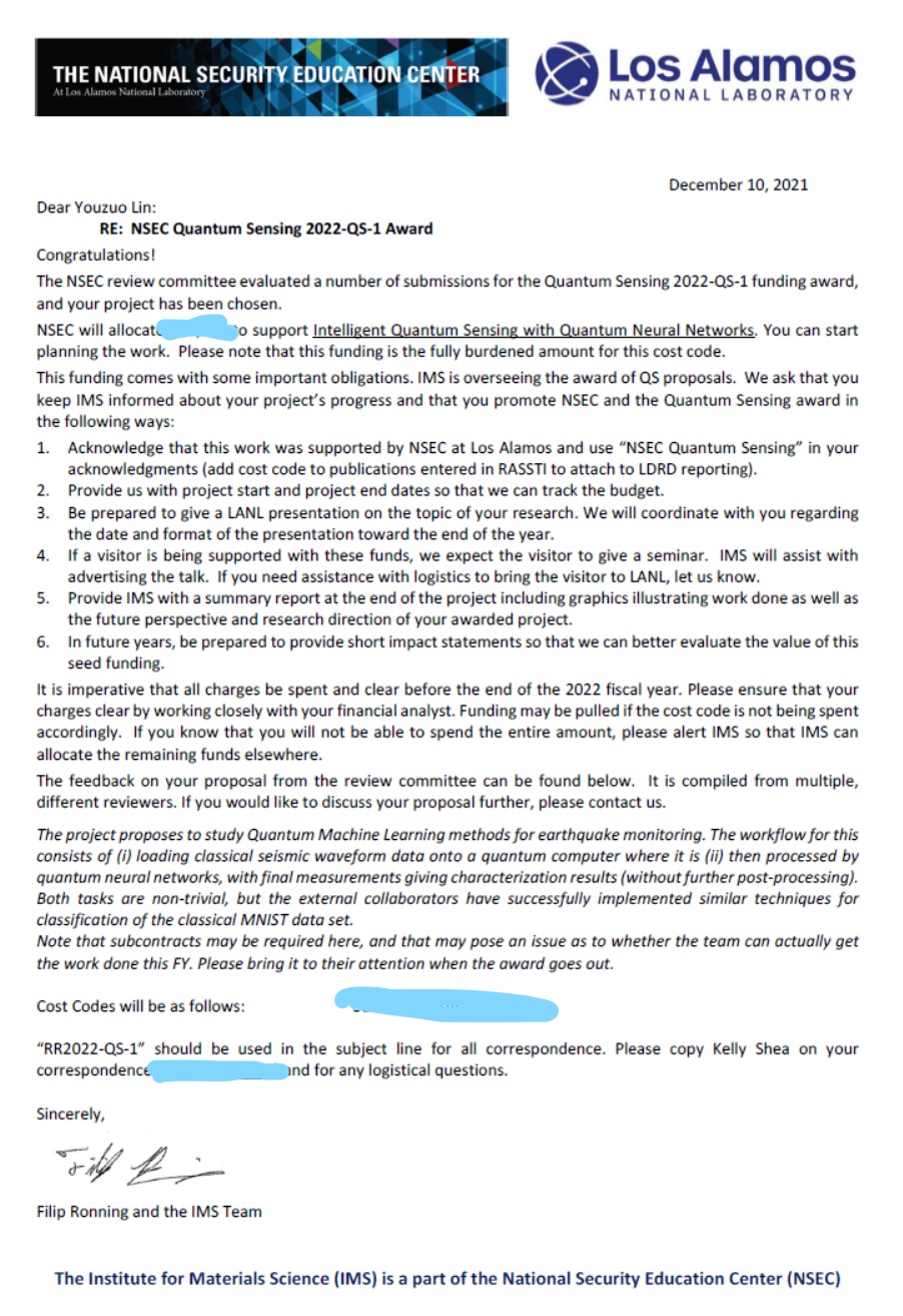 NSEC Quantum Sensing 2022-QS-1 Award
